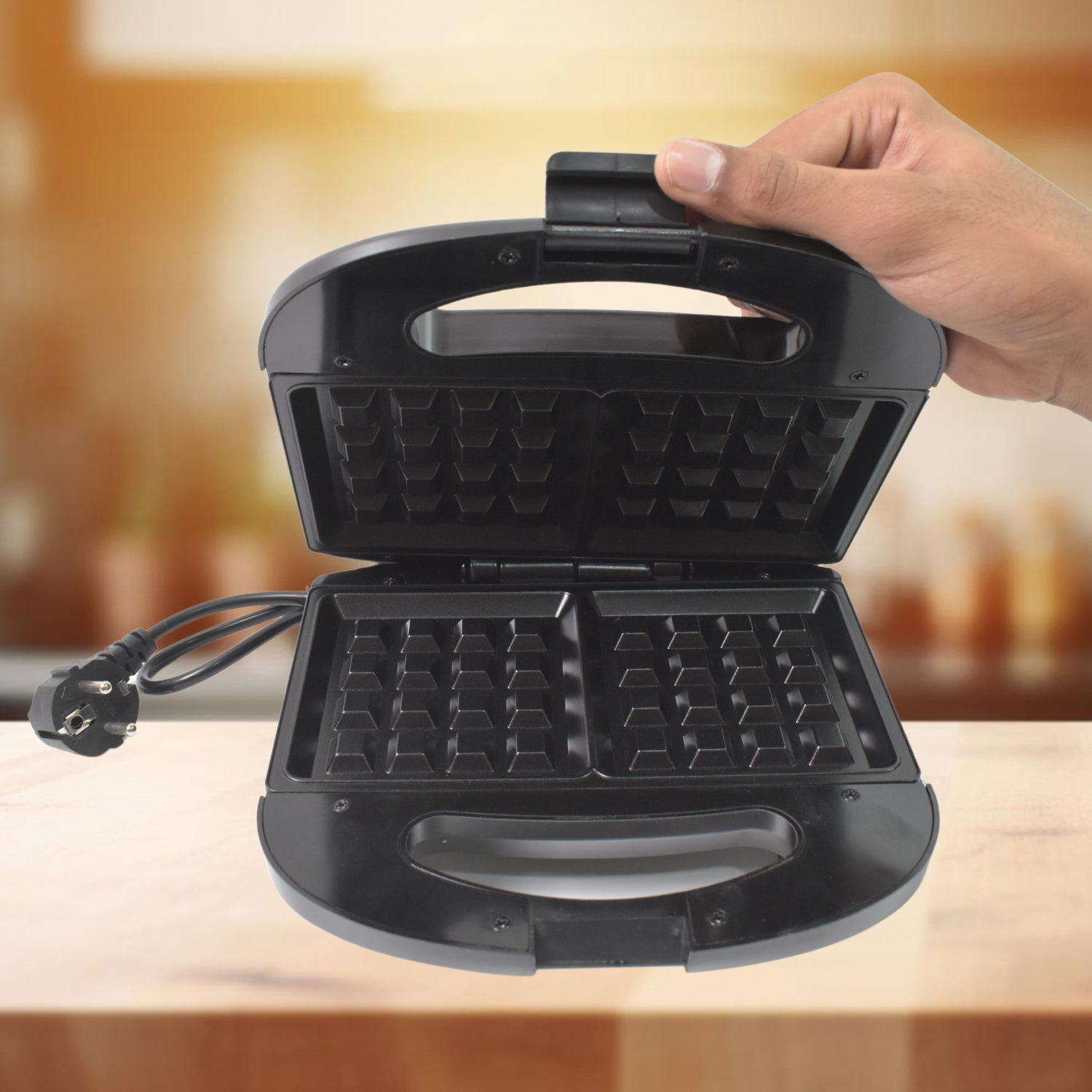 2817 Waffle Maker Makes 2 Square Shape Waffles Non-stick Plates Easy To Use With Indicator Lights 2817 Waffle Maker Makes 2 Square Shape Waffles Non-stick Plates Easy To Use With Indicator Lights